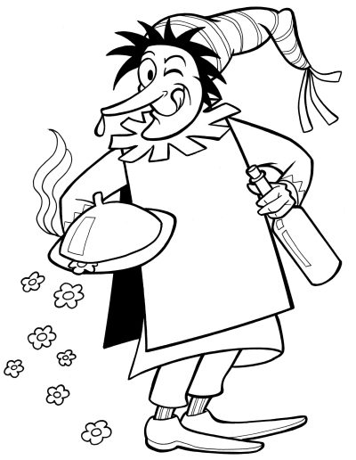Disegno del Bertol cuoco da colorare