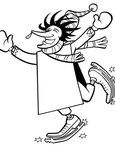 Disegno del Bertol con i pattini da colorare