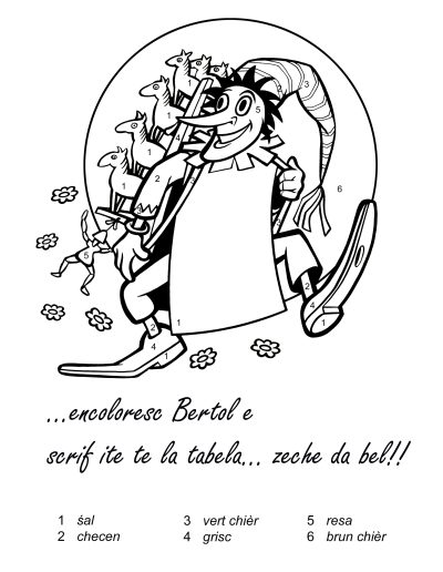 Disegno del Bertol con i colori da colorare